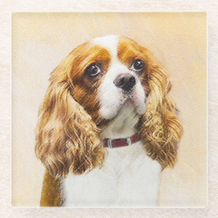 Cavalier King Charles Spaniel Original Painting Glazen Onderzetter
