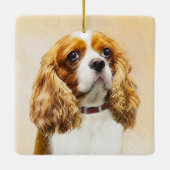 Cavalier King Charles Spaniel Original Painting Keramisch Ornament (Achterkant)
