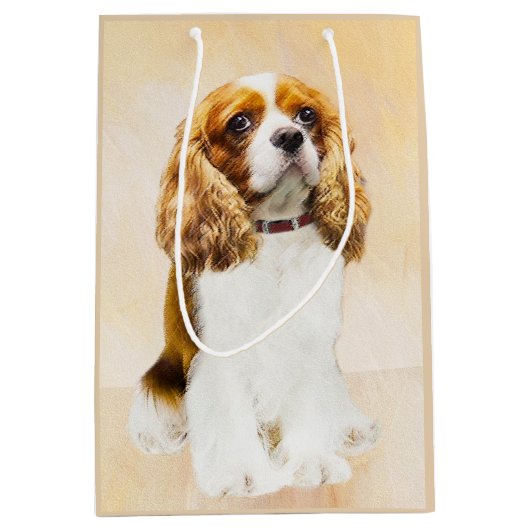 Cavalier King Charles Spaniel Original Painting Medium Cadeauzakje (Voorkant)