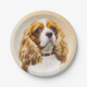 Cavalier King Charles Spaniel Original Painting Papieren Bordje (Voorkant)