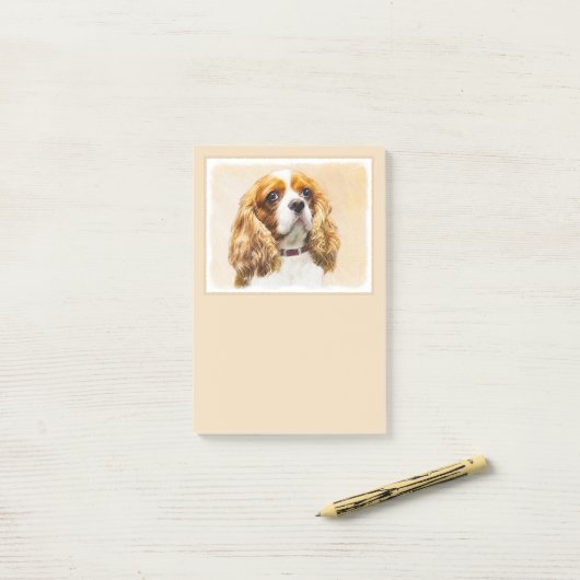 Cavalier King Charles Spaniel Original Painting Post-it® Notes (Op bureau)