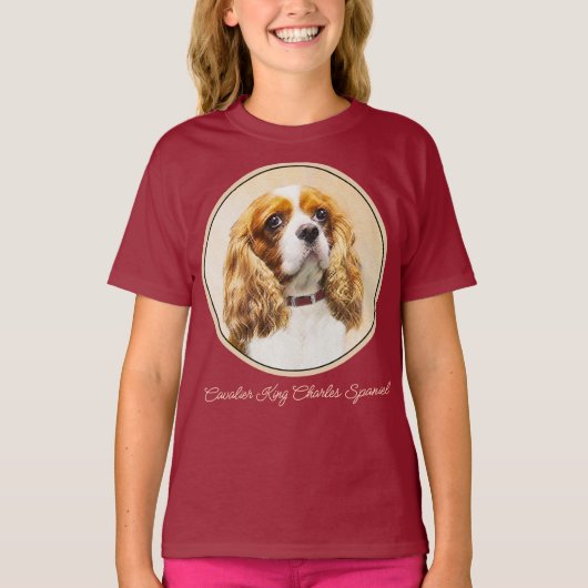 Cavalier King Charles Spaniel Original Painting T- T-shirt (Voorkant)