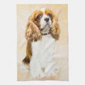 Cavalier King Charles Spaniel Original Painting Theedoek (Verticaal)