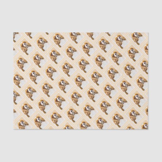 Cavalier King Charles Spaniel Original Painting Tissuepapier (Voorkant)