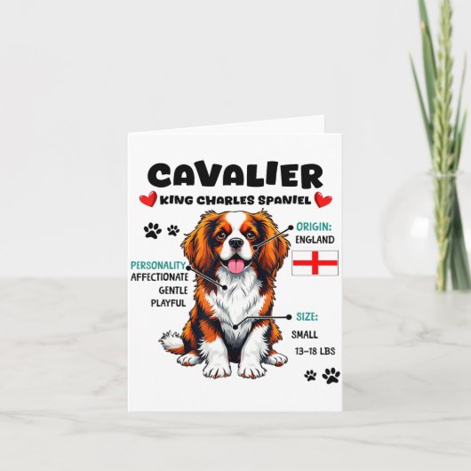 Cavalier King Charles Spaniel Owner Funny Dog Love Kaart (Voorkant)