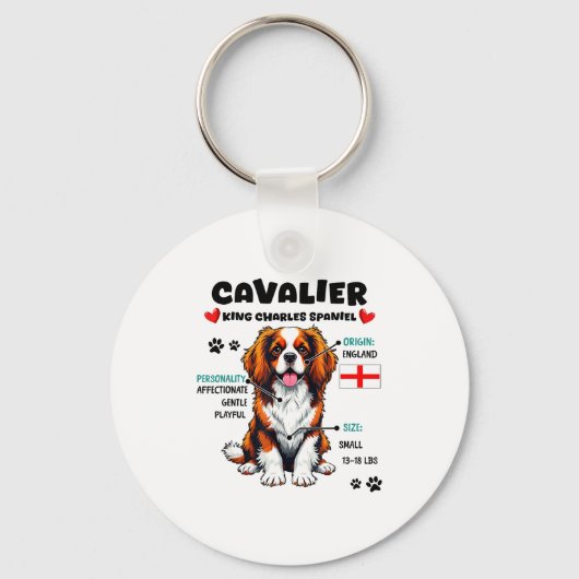 Cavalier King Charles Spaniel Owner Funny Dog Love Sleutelhanger (Voorkant)