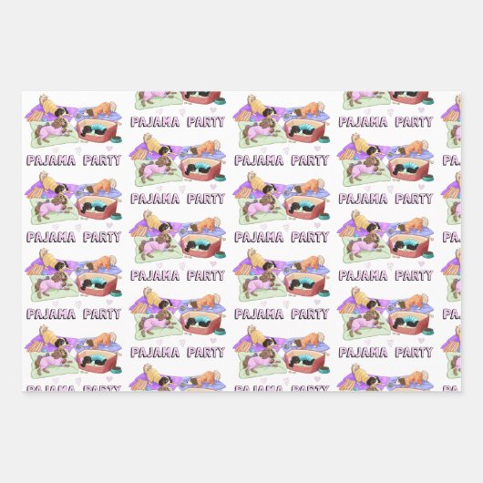 Cavalier King Charles Spaniel Pajama Party Paper (Voorkant 3)