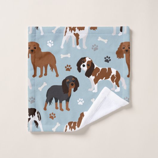 Cavalier King Charles Spaniel Paws and Bones (Gant de toilette)