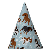 Cavalier King Charles Spaniel Paws en Botten Feesthoedjes (Rechts)