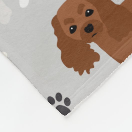 Cavalier King Charles Spaniel Paws en Botten Fleece Deken (Hoek)