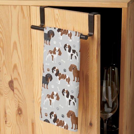 Cavalier King Charles Spaniel Paws en Botten Theedoek (Derde Gevouwen)