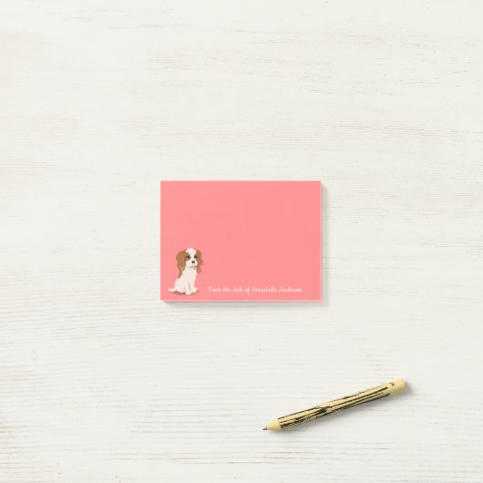 Cavalier King Charles Spaniel personaliseren Post-it® Notes (Op bureau)