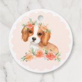 Cavalier King Charles Spaniel Perzik Hond Dank u Bedankjes Labels (Voorkant)