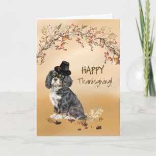 Cavalier King Charles Spaniel Pet Thanksgiving Kaart