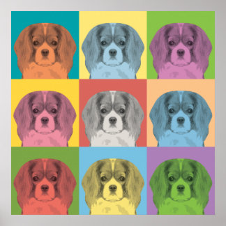 Cavalier King Charles Spaniel Pop-Art Poster
