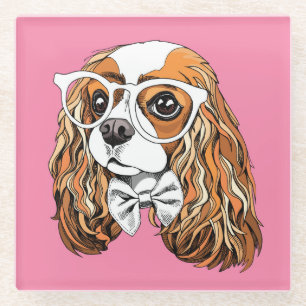 Cavalier King Charles Spaniel Portret Glazen Onderzetter