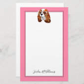 Cavalier King Charles Spaniel Portret | Naam toevo Briefpapier (Voorkant / Achterkant)