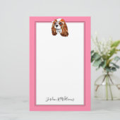Cavalier King Charles Spaniel Portret | Naam toevo Briefpapier (Staand voorkant)