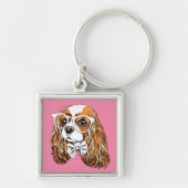 Cavalier King Charles Spaniel Portret Sleutelhanger (Voorkant)