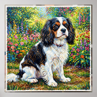 Cavalier King Charles Spaniel Poster de jardin | P