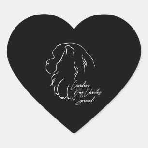 Cavalier King Charles Spaniel Profiel hond moeder Hart Sticker
