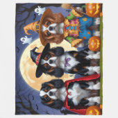 Cavalier King Charles Spaniel Pumpkin Halloween Fleece Deken (Voorkant)