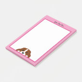 Cavalier King Charles Spaniel Puppy Dog Roze Post-it® Notes (Schuin)