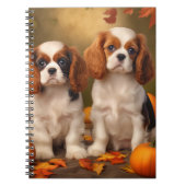 Cavalier King Charles Spaniel Puppy Herfst Pompoen Notitieboek (Voorkant)