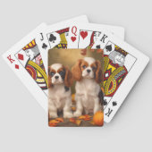 Cavalier King Charles Spaniel Puppy Herfst Pompoen Pokerkaarten (Achterkant)