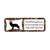 Cavalier King Charles Spaniel Rendier Kerstmis Etiket (Voorkant)