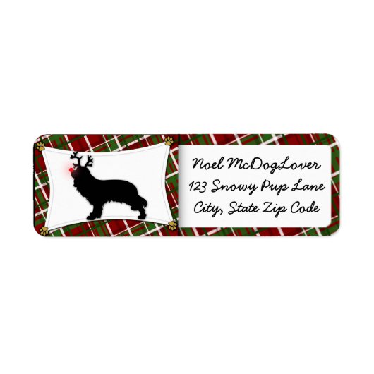 Cavalier King Charles Spaniel Rendier Kerstmis Etiket (Voorkant)