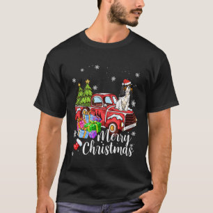 Cavalier King Charles Spaniel Riding Red Truck Chr T-shirt