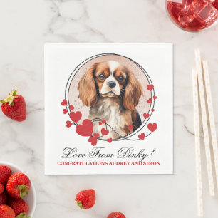Cavalier King Charles Spaniel Rode Hart Krans Servet