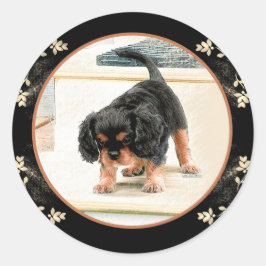 Cavalier King Charles Spaniel Ronde Sticker