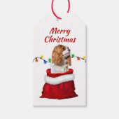 Cavalier King Charles Spaniel Santa Bag Gift Label Cadeaulabel (Voorkant)