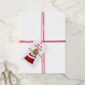 Cavalier King Charles Spaniel Santa Bag Gift Label Cadeaulabel (Met Touw)