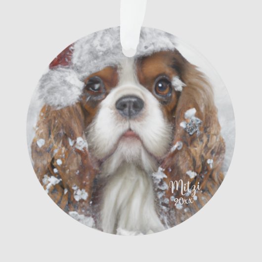 Cavalier King Charles Spaniel, Santa Dog Ornament (voorkant)