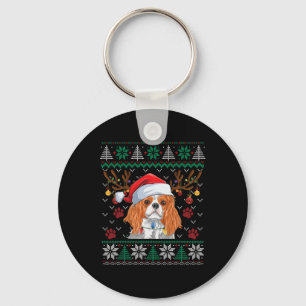 Cavalier King Charles Spaniel Santa Ugly Sweater L Sleutelhanger