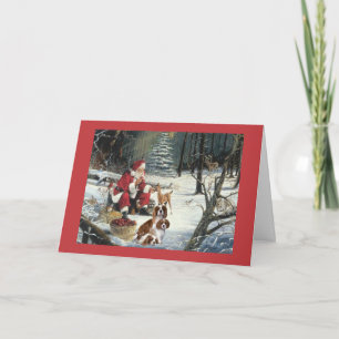 Cavalier King Charles Spaniel SantaChristmas Kaart