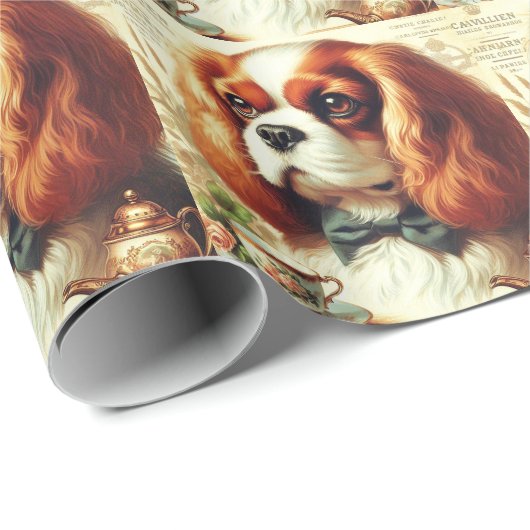 Cavalier King Charles Spaniel Schilderij Cadeaupapier (Rol Hoek)