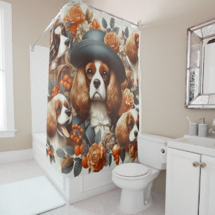 Cavalier King Charles Spaniel Schilderij Douchegordijn