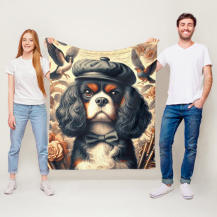 Cavalier King Charles Spaniel Schilderij Fleece Deken