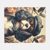 Cavalier King Charles Spaniel Schilderij Fleece Deken (Voorkant (Horizontaal))