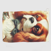 Cavalier King Charles Spaniel Schilderij Golfhanddoek (Horizontaal)