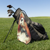 Cavalier King Charles Spaniel Schilderij Golfhanddoek (Groen)
