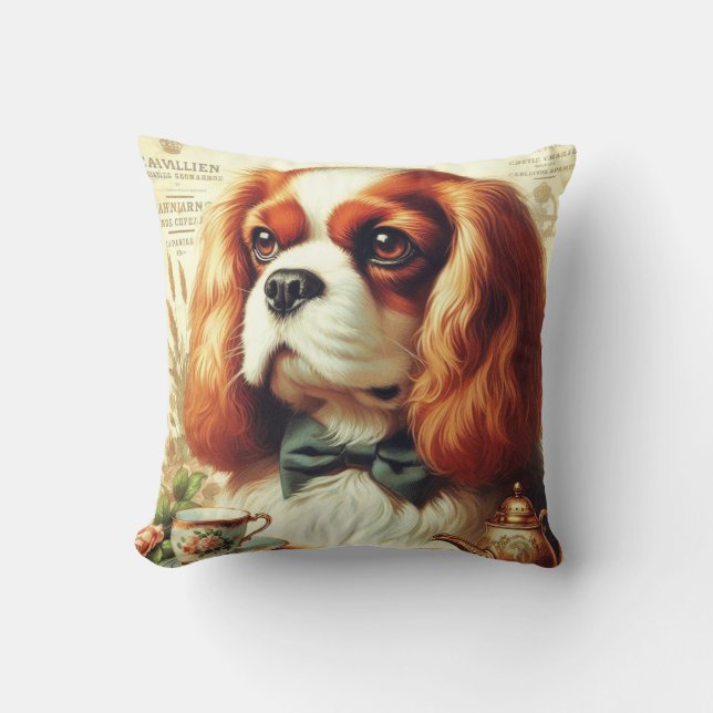  Cavalier King Charles Spaniel Schilderij Kussen (Voorkant)