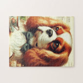  Cavalier King Charles Spaniel Schilderij Legpuzzel (Horizontaal)