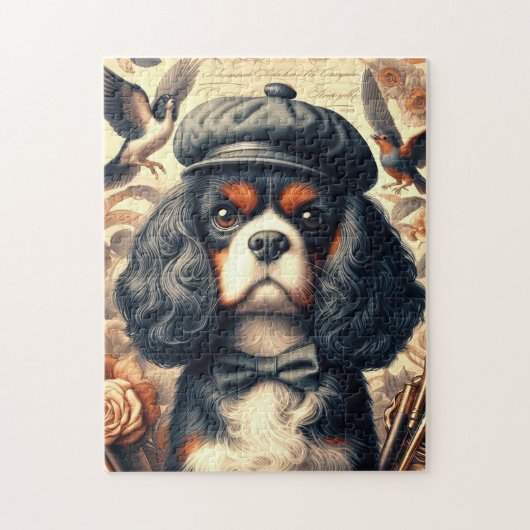 Cavalier King Charles Spaniel Schilderij Legpuzzel (Verticaal)