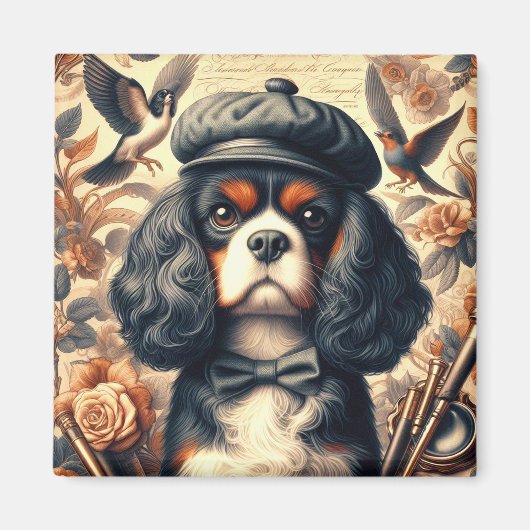 Cavalier King Charles Spaniel Schilderij Magneet (Voorkant)