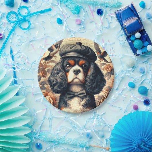 Cavalier King Charles Spaniel Schilderij Papieren Bordje (Feest)
